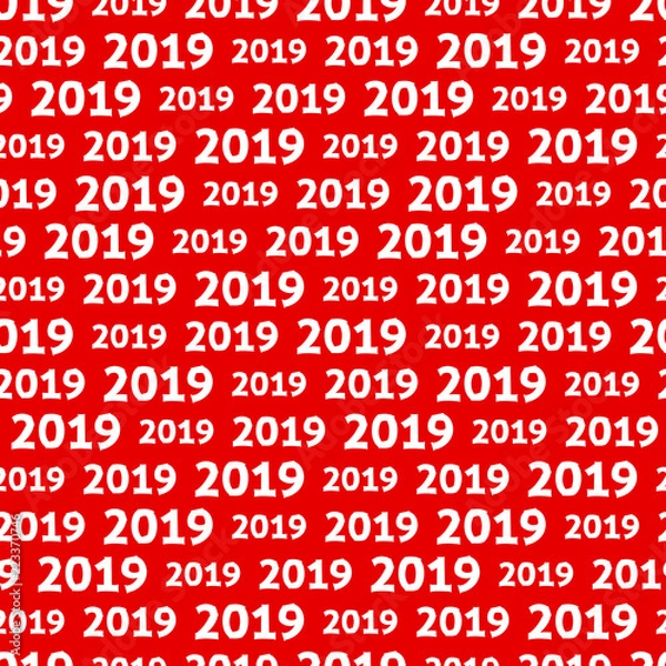 Fototapeta New Year 2019 seamless pattern