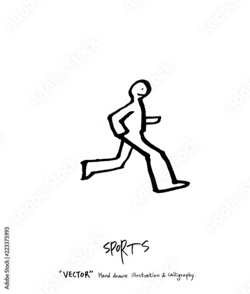 Fototapeta 스포츠 포스터 / 손으로 그린 스포츠 그림