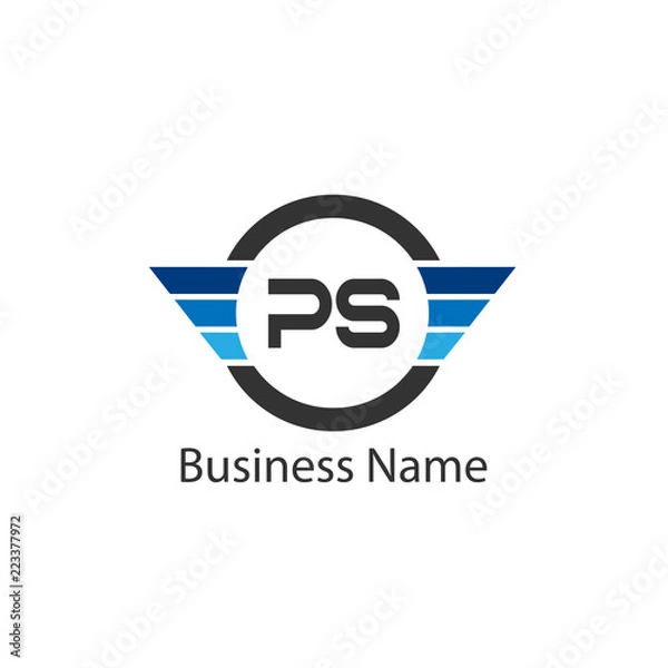 Obraz Initial Letter PS Logo Template Design