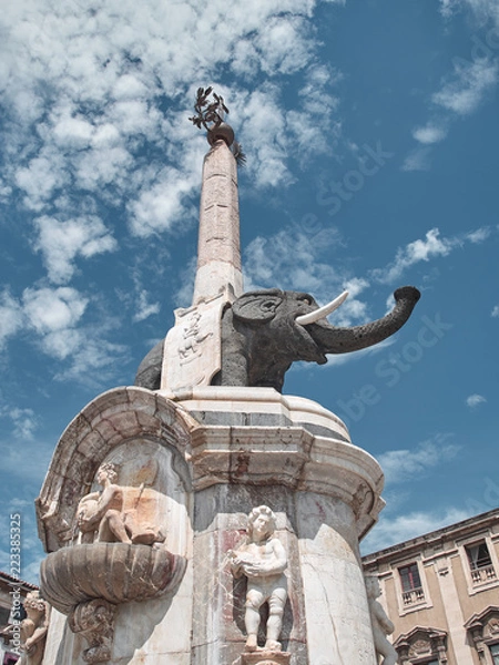 Obraz Shot of a statue  of the "Liotru" (the elephant in the Sicilian slang)  the Dome square, the main symbol of Catania. Catania, Sicily