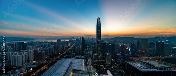 Obraz skyline at sunset