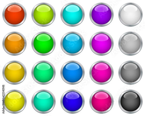 Obraz Web buttons in metallic frames