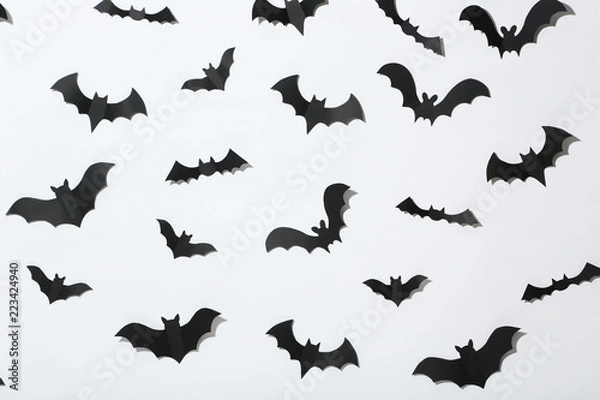 Obraz Halloween paper bats on white background