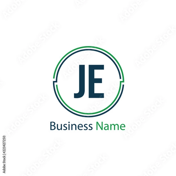 Fototapeta Initial Letter JE Logo Template Design