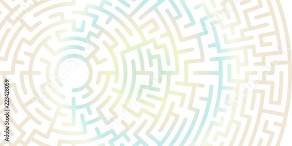 Fototapeta Background with graphic abstract geometry labyrinth pattern. Gradient maze circle. Gradient labyrinth. Maze symbol.