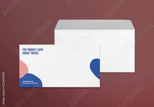 Fototapeta Envelope Layout with Abstract Elements