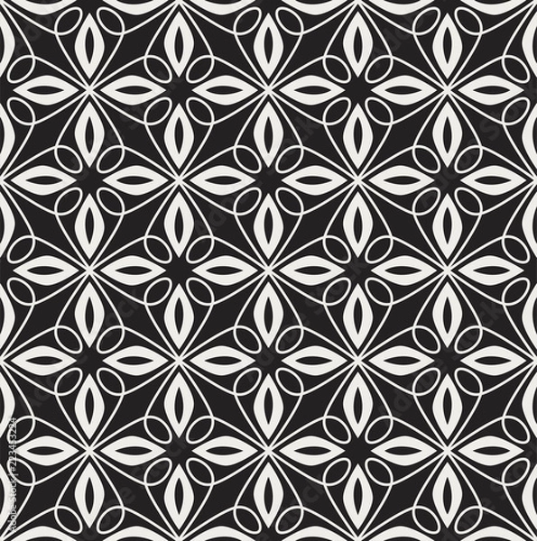 Fototapeta Seamless Arabesque Ornament Floral Pattern. Geometric Background. Abstract Leaf Texture.