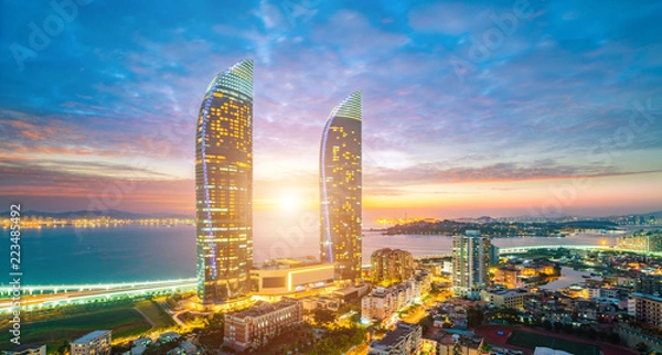 Obraz xiamen skyline at night