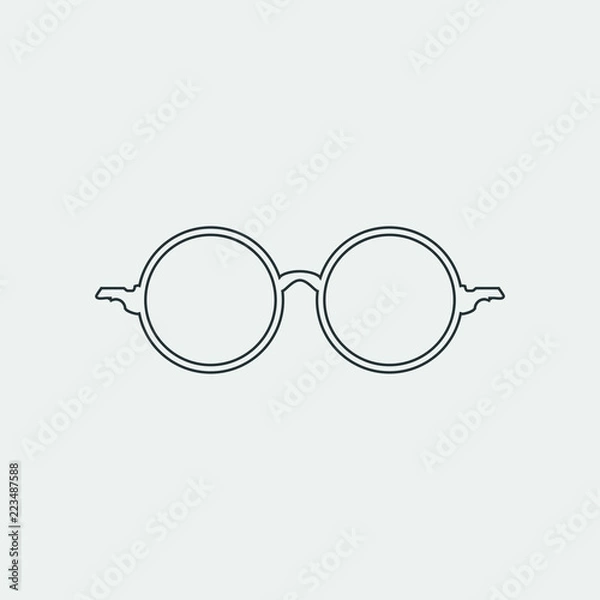 Obraz harry potter eyeglasses icon, vector illustration. flat icon