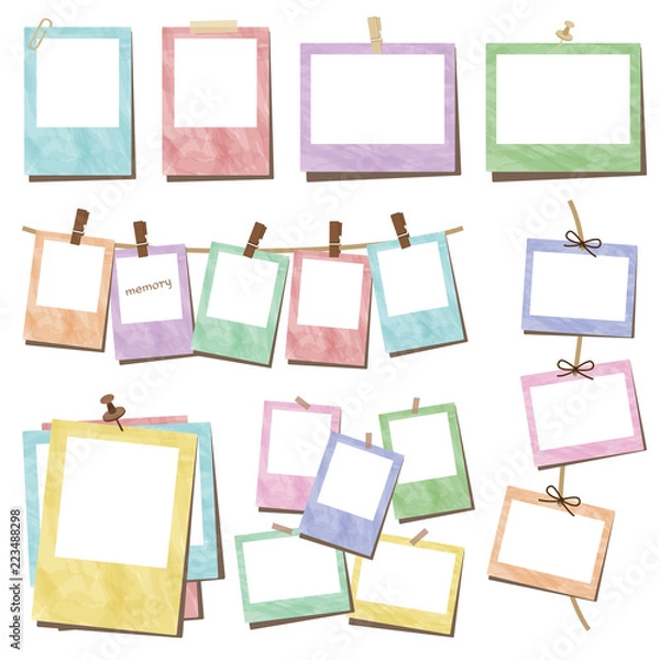 Fototapeta 水彩風　フォトフレーム　セット