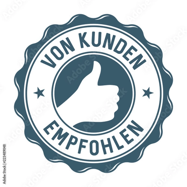 Obraz Von Kunden empfohlen Label