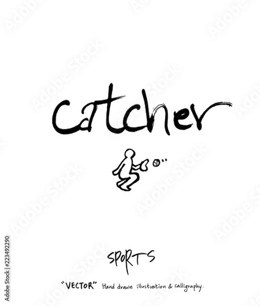 Fototapeta 스포츠 포스터 / 손으로 그린 스포츠 그림