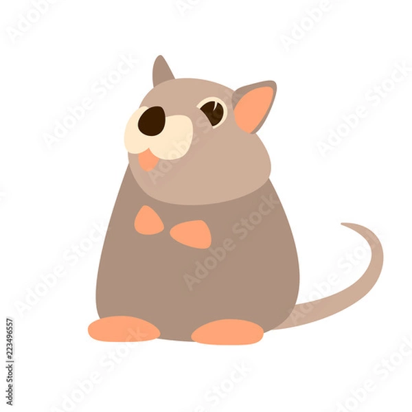 Fototapeta mouse cartoon  vector illustration flat style front 