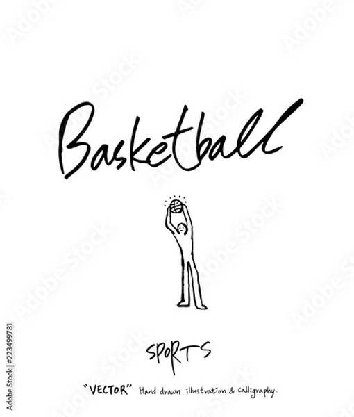 Fototapeta 스포츠 포스터 / 손으로 그린 스포츠 그림