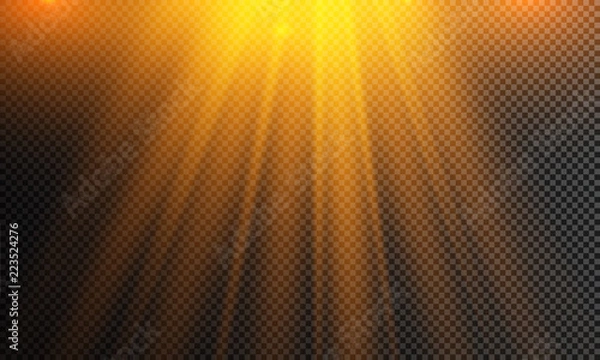 Fototapeta Vector isolated spotlight. Light effect. Glow light effect. Vector illustration. Christmas flash Concept.
