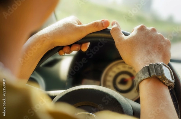 Obraz Safe driving is in our hands ,warm color tone.