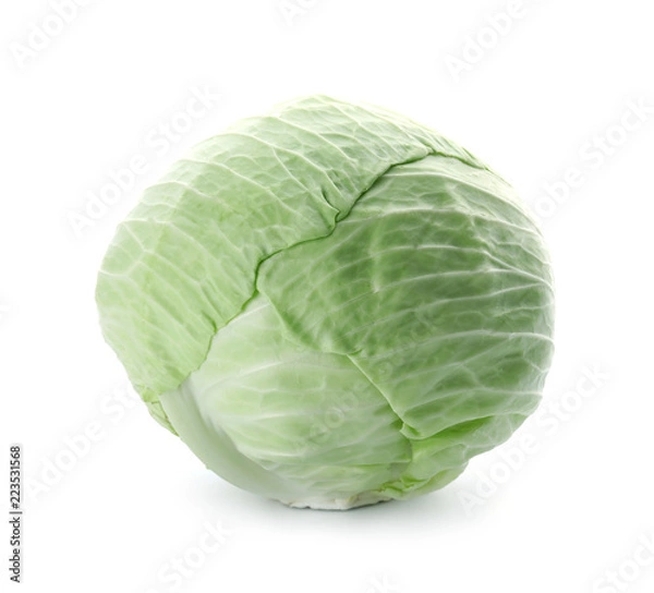 Fototapeta Fresh cabbage on white background