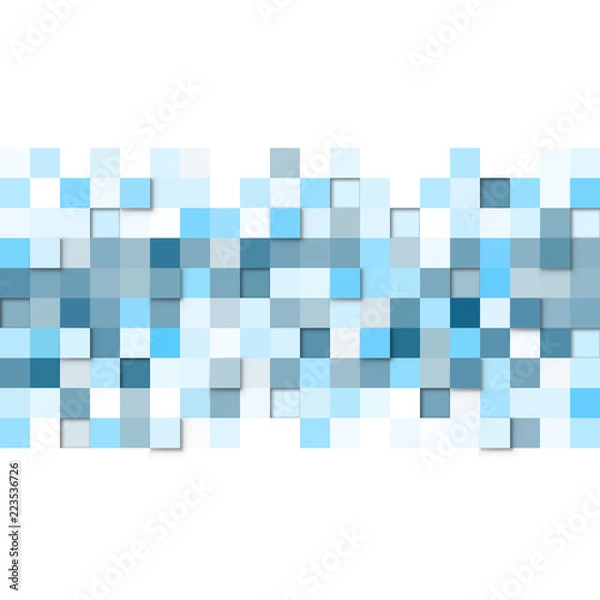 Fototapeta Abstract blue and white squares background