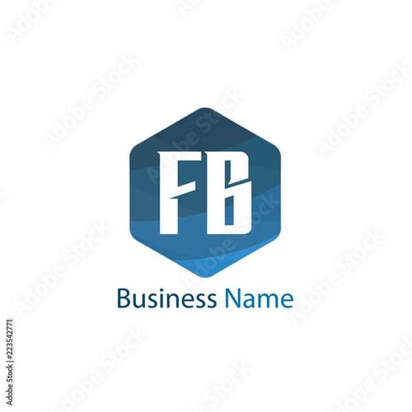 Fototapeta Initial Letter FB Logo Template Design