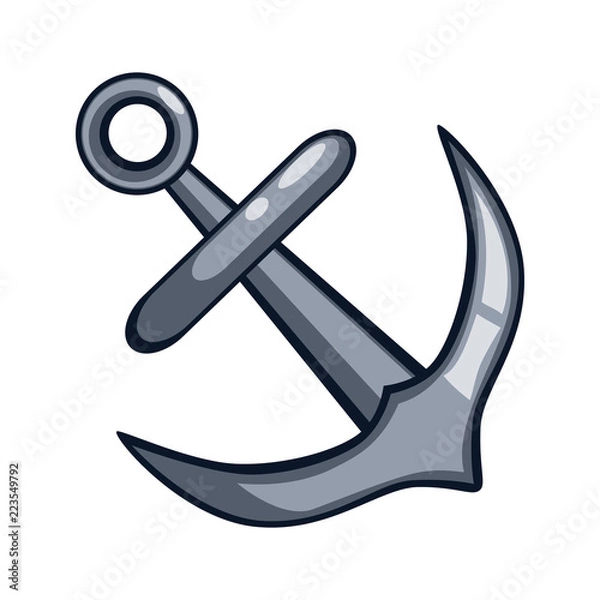 Fototapeta Cartoon vector ship anchor icon