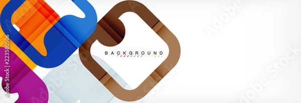 Fototapeta Square geometric background, multicolored template for business or technology presentation or web brochure cover layout, wallpaper.