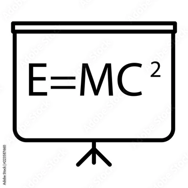 Obraz Blackboard icon in thin outline style. Education school college physics math