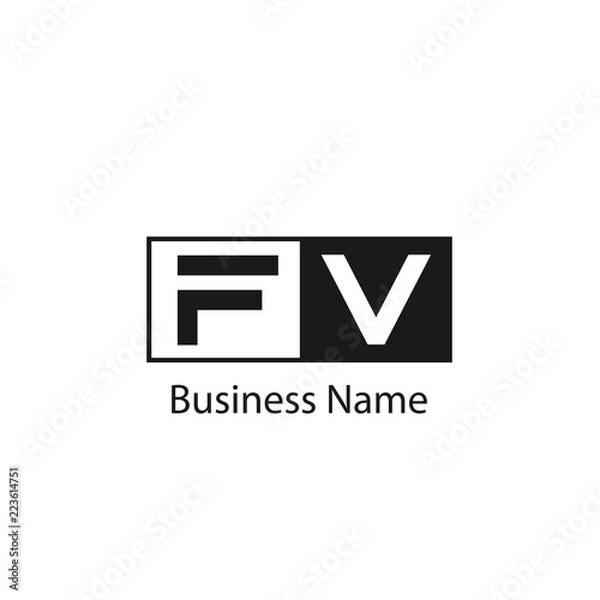 Obraz Initial Letter FV Logo Template Design