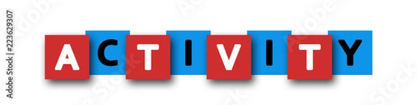 Fototapeta Activity - letters written in beautiful boxes on white background