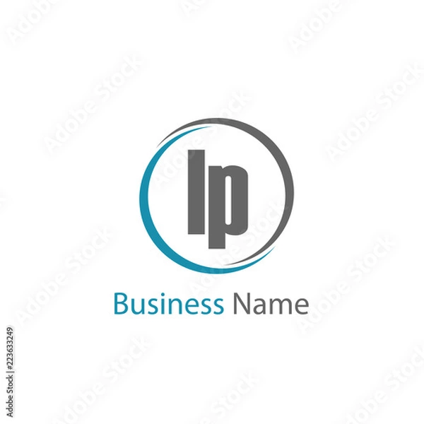 Fototapeta Initial Letter LP Logo Template Design