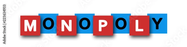 Fototapeta Monopoly - letters written in beautiful boxes on white background