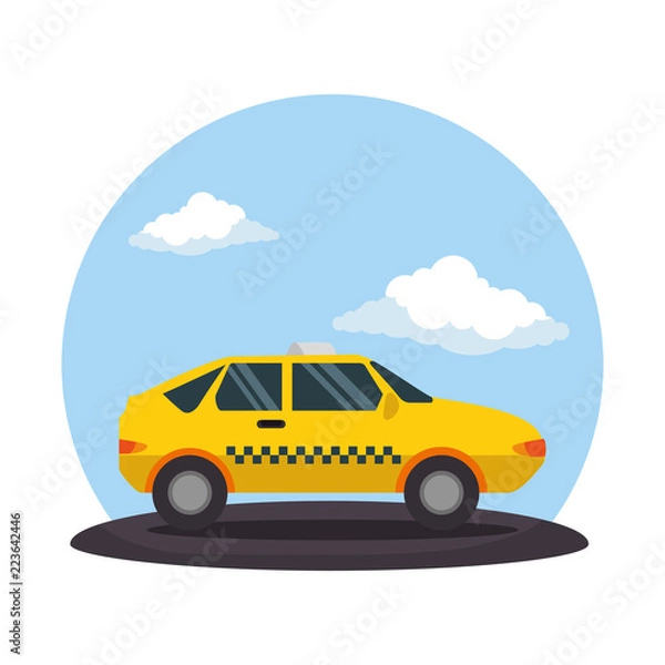 Fototapeta taxi public service on road