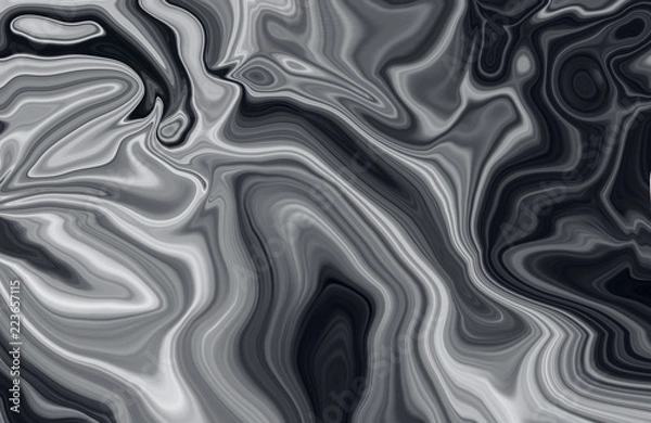 Obraz Colorful marble surface. Dark Grey marble pattern of the blend of curves. Abstract pattern.