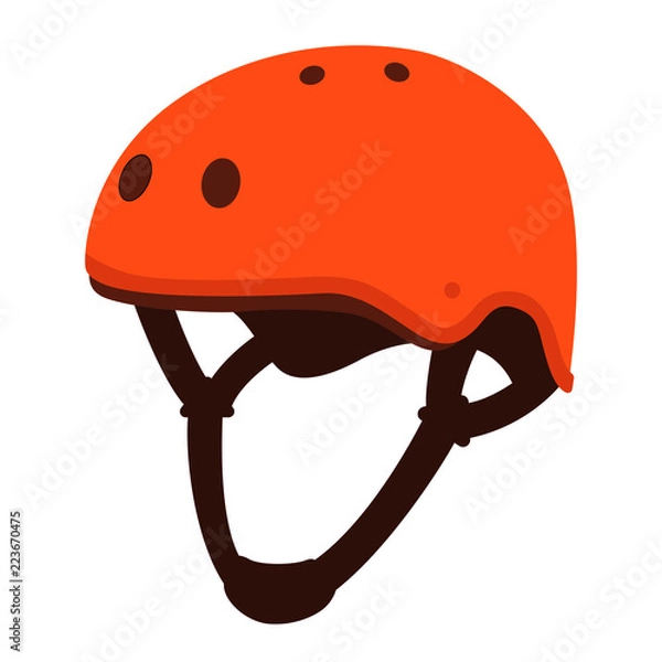 Fototapeta children's bicycle helmet vector illustration flat style front 