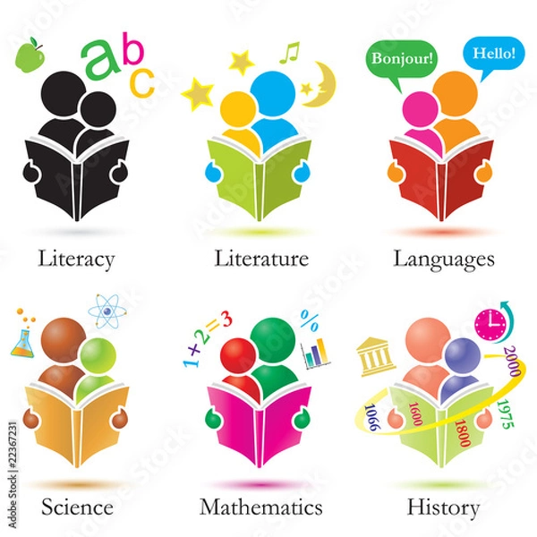 Obraz Vector Study Together Icons Set