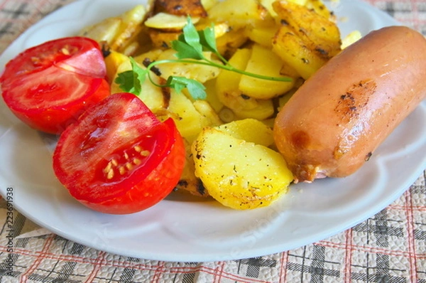Fototapeta potatoes with vegetables