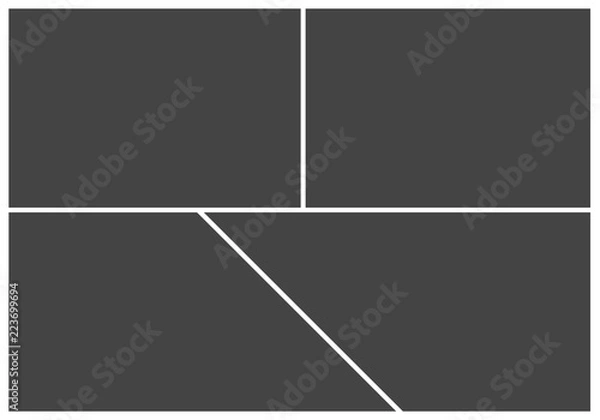 Fototapeta Frame for photo collage or picture vector illustration. Template frame for photo.  Layers grouped for easy editing illustration. For your design.