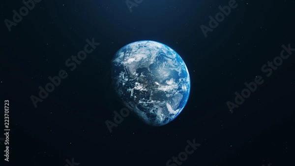 Obraz blue realistic glow earth in open space