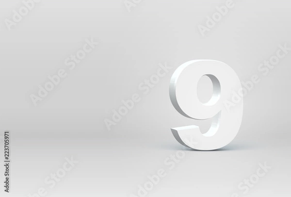 Obraz High detailed 3D font character, vector illustration