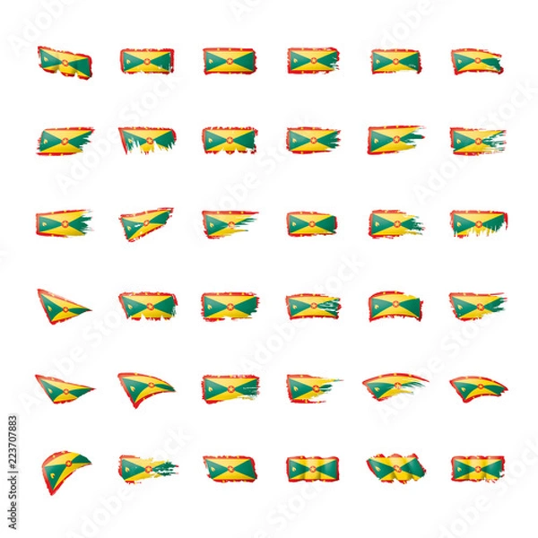 Fototapeta Grenada flag, vector illustration on a white background.