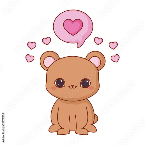 Obraz cute baby bear speech bubble love