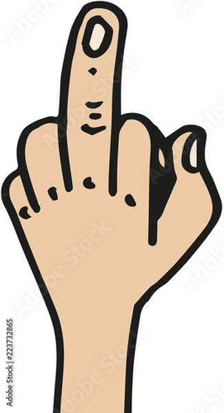Obraz middle finger cartoon
