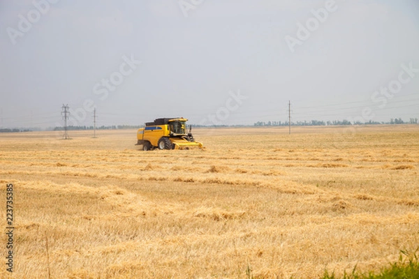 Fototapeta combines clean wheat