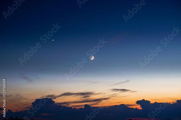 Obraz Moonrise with the first stars