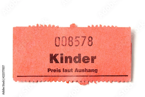 Fototapeta german paper ticket