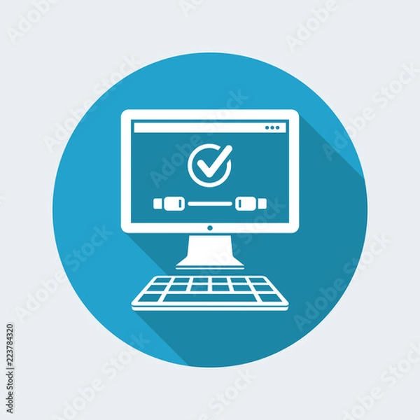Fototapeta Checking usb connect to pc - Vector flat minimal icon