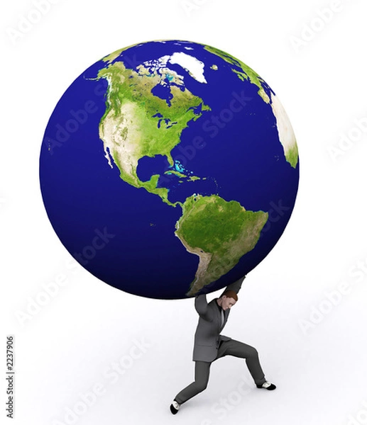 Fototapeta 3d earth and man