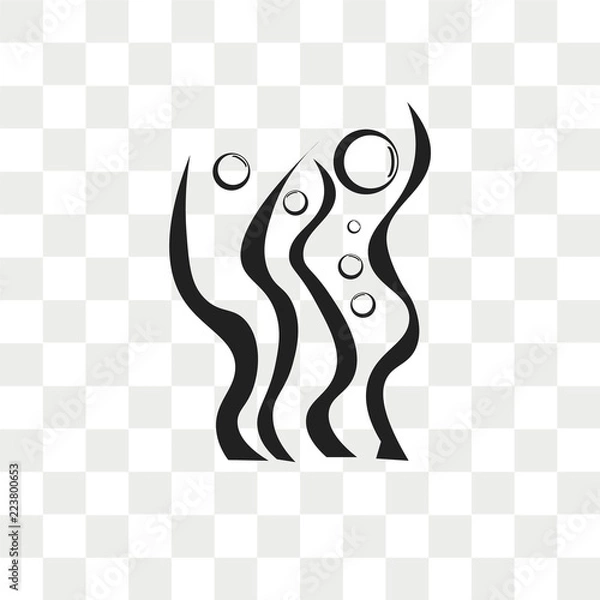 Fototapeta Seaweed vector icon isolated on transparent background, Seaweed logo design