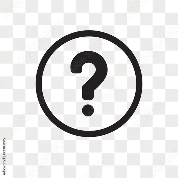 Fototapeta Question mark Button vector icon isolated on transparent background, Question mark Button logo design