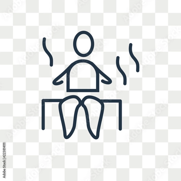 Fototapeta Sauna vector icon isolated on transparent background, Sauna logo design