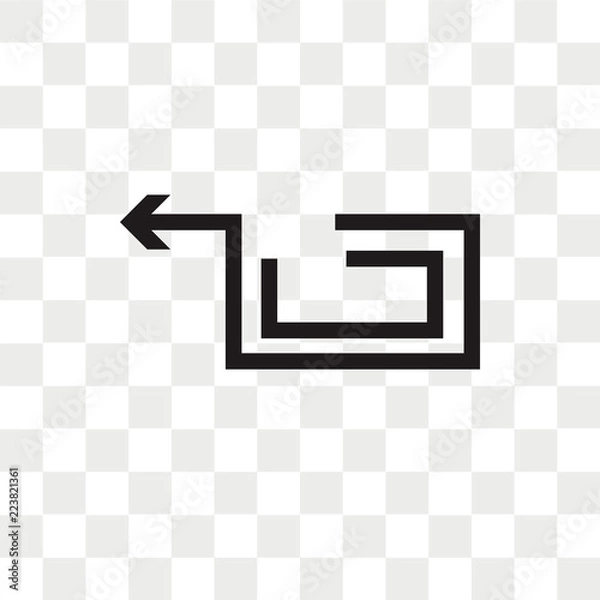 Obraz Left arrow vector icon isolated on transparent background, Left arrow logo design